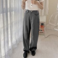 カジュアルストレートデニムパンツ