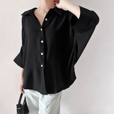 7分袖ポンチョ風シャツ