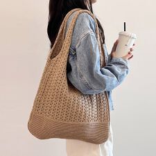 レース編みニットトートバッグ