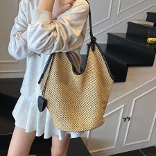 2点セット！ 巾着かごバッグ×レザーポーチ