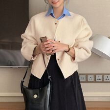 ウール調ショート丈ジャケット