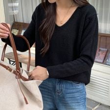 Vネックニットトップス レディース ニット