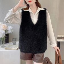 ドゥーベル(Doux Belle)のフェイクファーベスト レディース ベスト