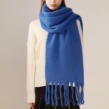 ドゥーベル(Doux Belle)のフリンジ付きマフラー レディース マフラー