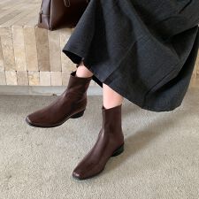 サイドジップ付きショートブーツ