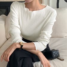 フリル袖リブニットトップス レディース トップス