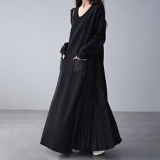 異素材プリーツ切替ワンピース