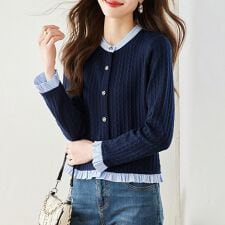 選べる2TYPE×配色カーディガン