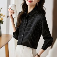 ストライプ柄シャツブラウス