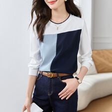 配色切替デザインブラウス