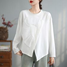 プリーツモチーフ×アシメヘムトップス