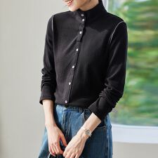 スタンドカラーブラウス