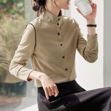 スタンドカラーブラウス