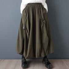 ギャザー裾×ドロスト付きバルーンスカート