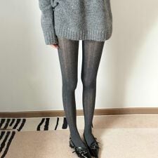リブ編みタイツ
