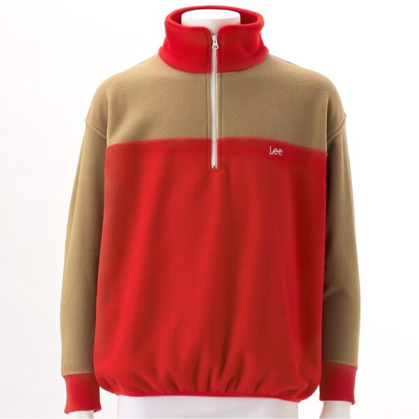 [}C]yLee/[z2-TONE HALF ZIP PULL-OVER /[iLeej RED