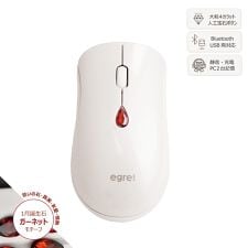 イーグレット(EGRET)の12色誕生石より選べる　キュービックジルコニアボタン付きワイヤレスマウス