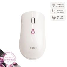 イーグレット(EGRET)の12色誕生石より選べる　キュービックジルコニアボタン付きワイヤレスマウス
