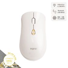 イーグレット(EGRET)の12色誕生石より選べる　キュービックジルコニアボタン付きワイヤレスマウス