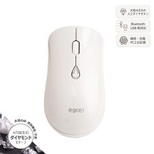 イーグレット(EGRET)の12色誕生石より選べる　キュービックジルコニアボタン付きワイヤレスマウス