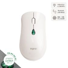 イーグレット(EGRET)の12色誕生石より選べる　キュービックジルコニアボタン付きワイヤレスマウス