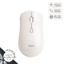 イーグレット(EGRET)の12色誕生石より選べる　キュービックジルコニアボタン付きワイヤレスマウス