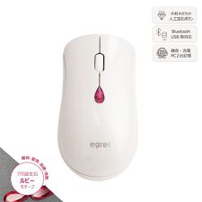イーグレット(EGRET)の12色誕生石より選べる　キュービックジルコニアボタン付きワイヤレスマウス