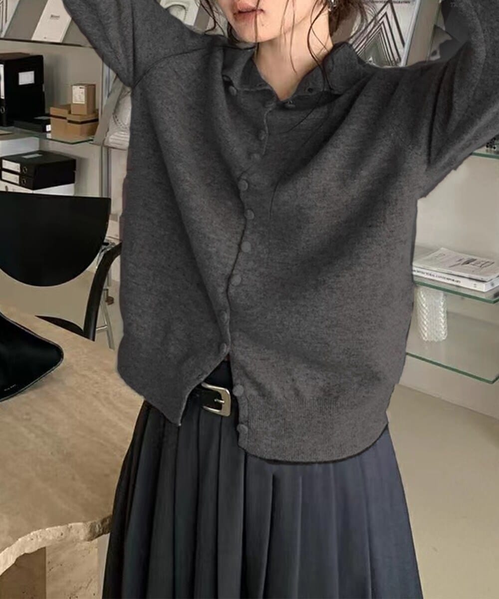 ディケイドクラシック（DECADE CLASSIC）/ボタンデザイン ハイネックウールセーター ボタンデザイン ハイネックウールセーター | ディケイドクラシック