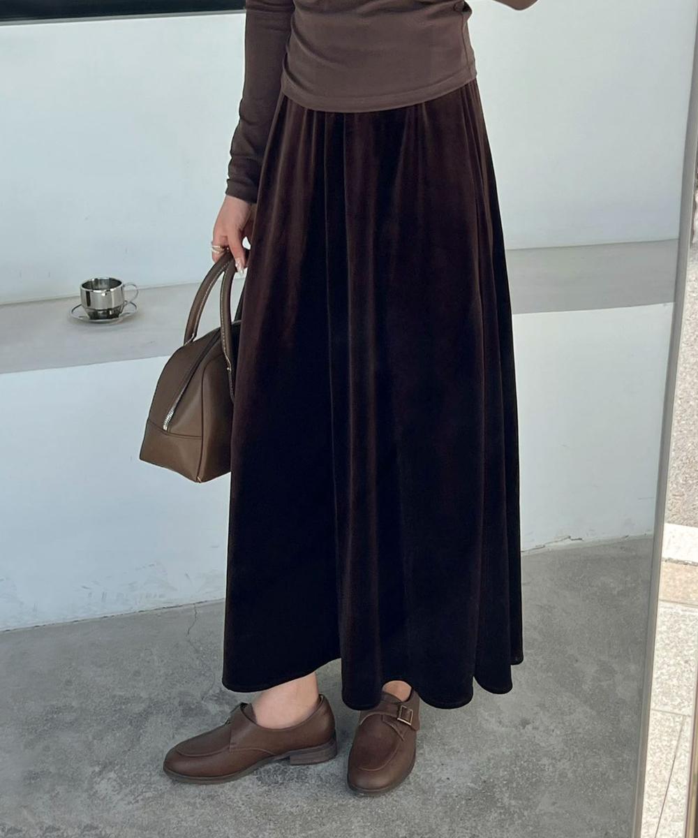 ディケイドクラシック（DECADE CLASSIC）/【DECADE CLASSIC】ベロアワイドスカート DECADE CLASSIC】ベロアワイドスカート | ディケイドクラシック(DECADE
