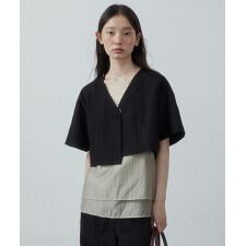 DECADE CLASSIC ノンカラー ハーフスリーブ クロップド丈 ジャケット