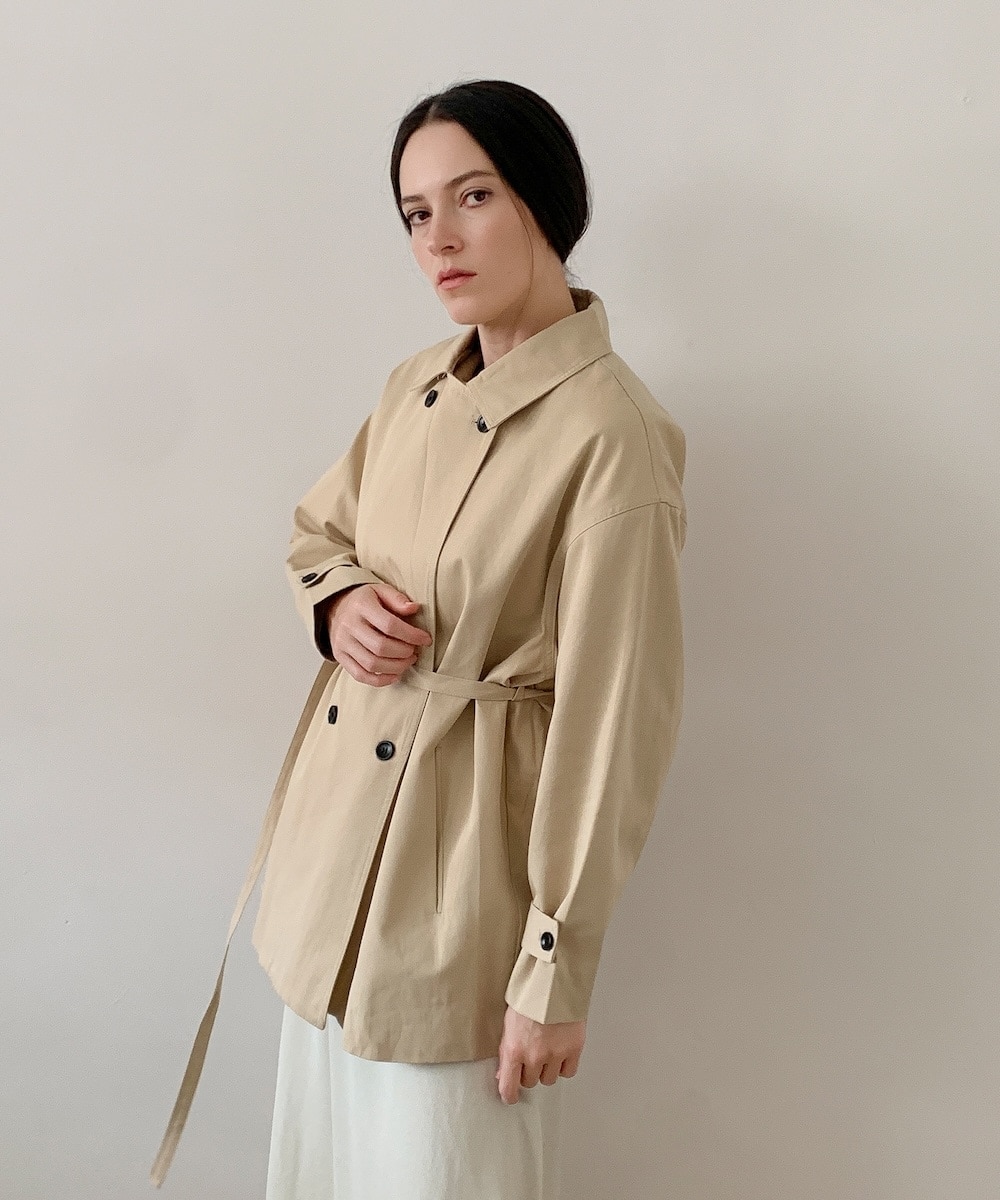 STERNBERG シャンブレーオーバーステンカラーコート ベージュ M STERNBERG シャンブレーオーバーステンカラーコート ベージュ M