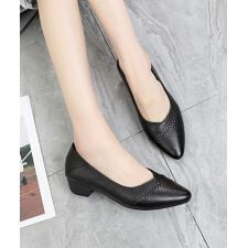 ディケイドクラシック(DECADE CLASSIC)の【Decade classic】シンプルレザーラウンドトゥパンプス