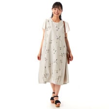 Vネック脇切替 花刺しゅう入り コクーンシルエットワンピース | クラウドナイン(Cloudnine)