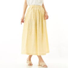 リップル加工 綿ローンリップル花柄pt.スカート