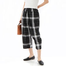 コットン布帛柄アソート 8分丈総ゴムゆるバルーンパンツ