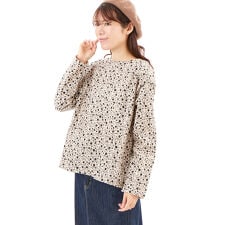 クラウドナイン(Cloudnine)の21Wコーデュロイ小花pt. 後ろレイヤード風左肩ボタン開きブラウス