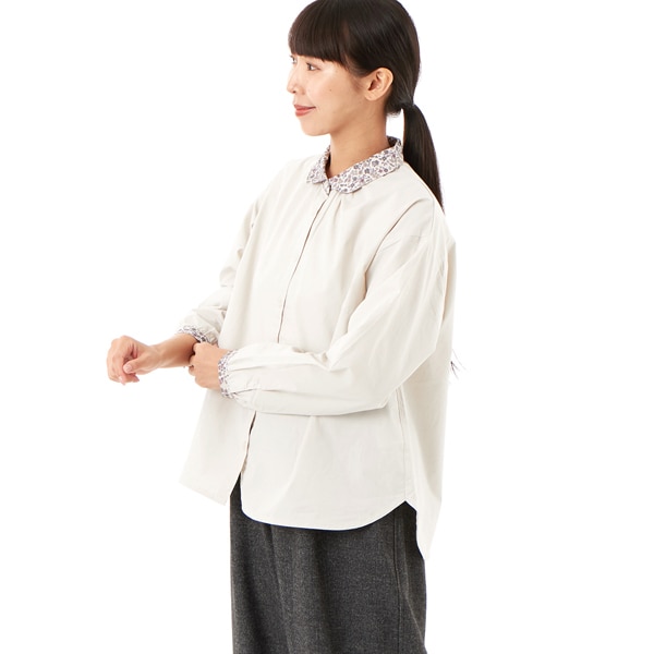 襟ミニフリル付前開きシャツブラウス | クラウドナイン(Cloudnine