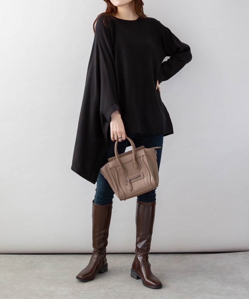 ポンチョ風ニットプルオーバー