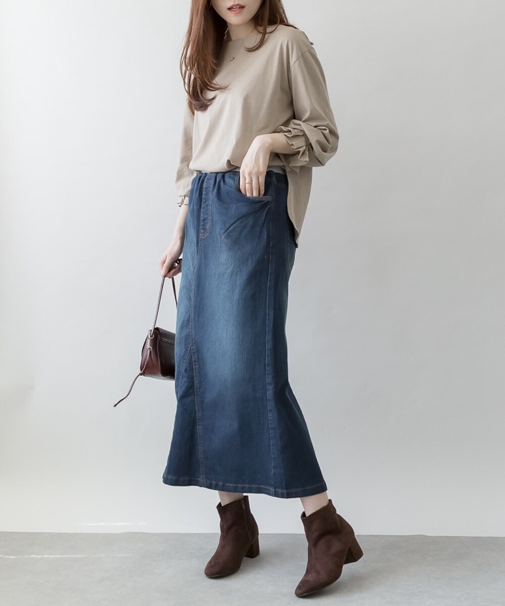 ウエストリブセミタイトデニムスカート | アットワン(atONE) | マルイ