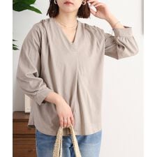 ブラウス風タックスキッパー 七分丈Tシャツ