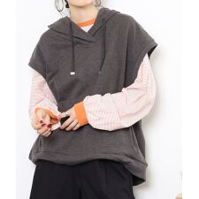 ミニ裏毛ノースリーブパーカー