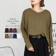 ドルマンスリーブVネックTシャツ