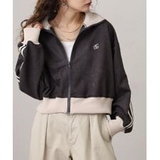 スエードポンチクロップドトラックジャケット