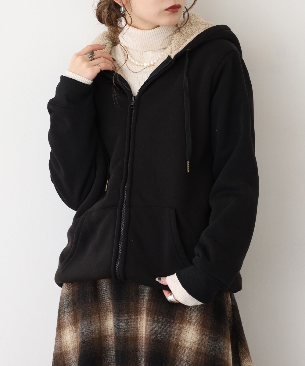 裏ボアジップアップパーカー | アットワン(atONE) | マルイウェブチャネル