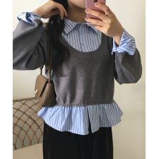 レイヤード風プルオーバートップス