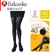 デイリー満足(daily manzoku)のタイツ 40デニール 2足組 レディース デイリー満足 無地