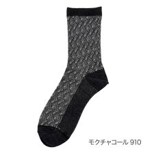 【FUKURASHI(ふくらし)】 靴下 ジャガード クルー丈 抗菌防臭(37791W)