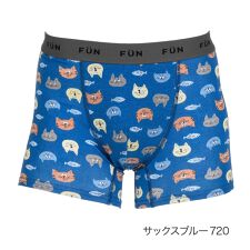 【fukuske FUN(フクスケファン)】 ボクサーブリーフ ネコ ショート ベア天竺