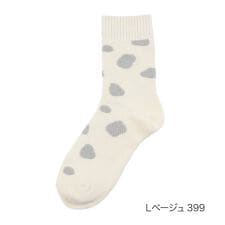 【fukuske FUN ： あったか】 靴下 モヤモヤ柄 クルー丈 総パイル