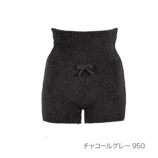 【fukuske FUN】 シャギー腹巻き付きパンツ 無地 腹巻き付き